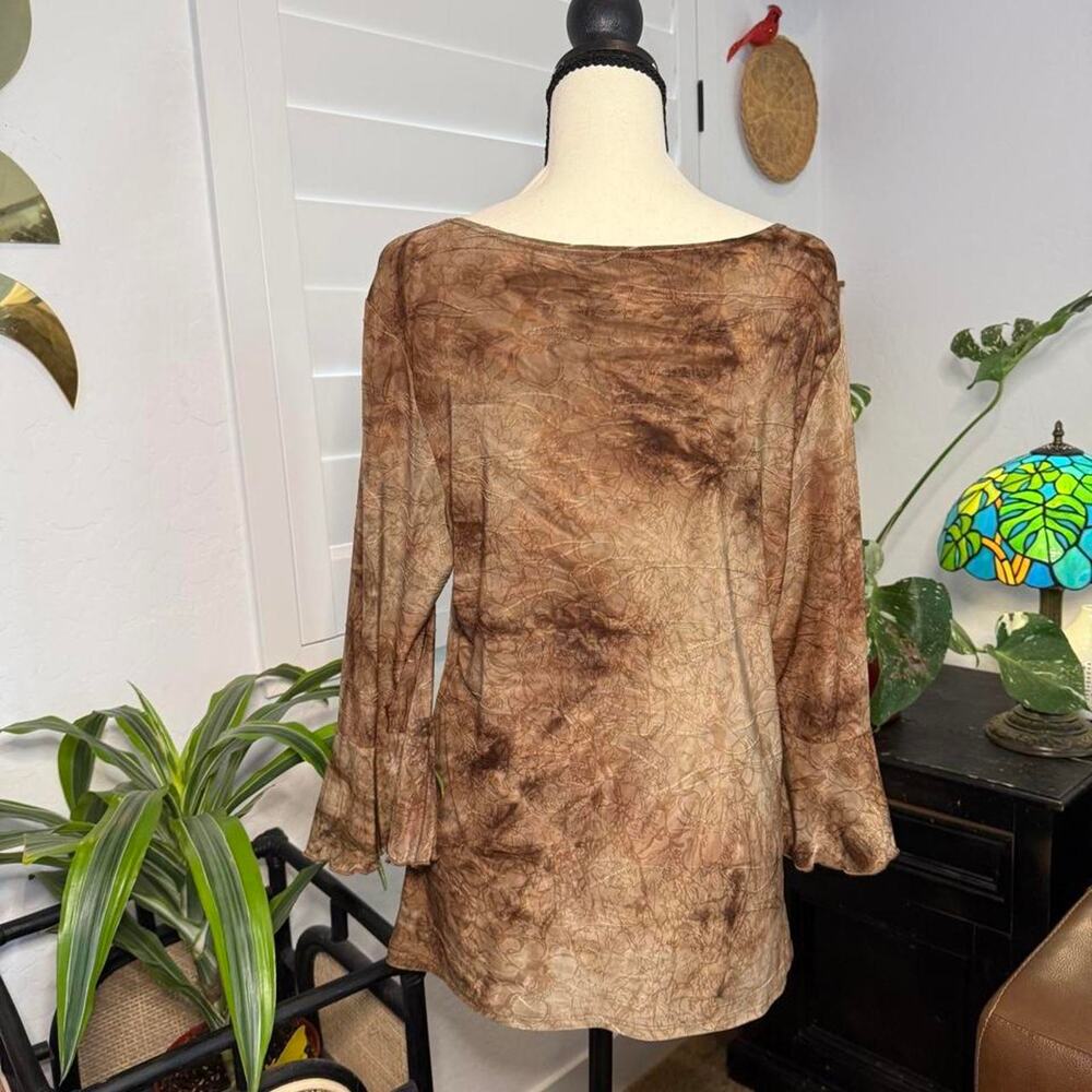 Vintage y2k boho romantic fairycore cottagecore ruffle bell sleeve flowy blouse - Picture 6 of 8